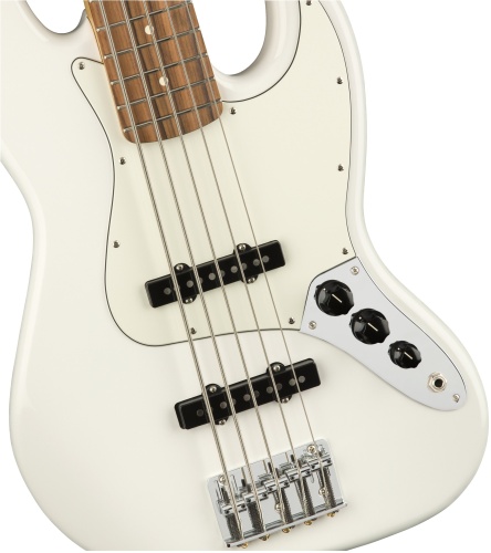 FENDER PLAYER Jazz Bass V PF Polar White фото 3